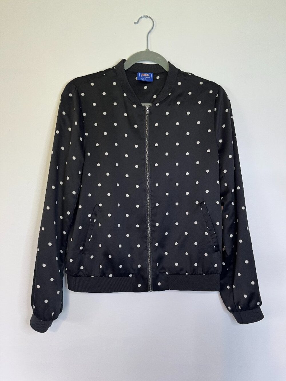 Le Tigre Vintage Black White Polka Dot Zip Up Blazer